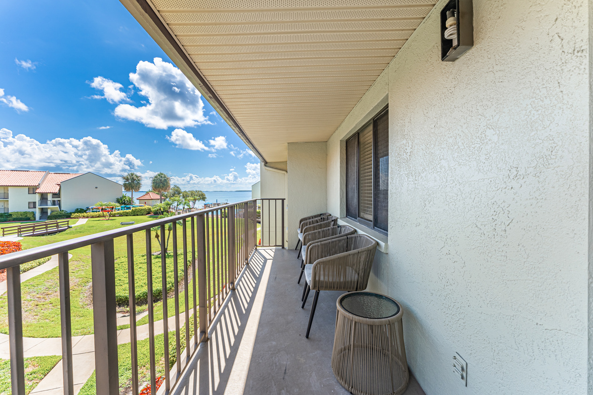 Step outside onto your private balcony and take in the peaceful bay views. It's the perfect spot for morning coffee, an evening drink, or simply enjoying the relaxing Florida breeze.
