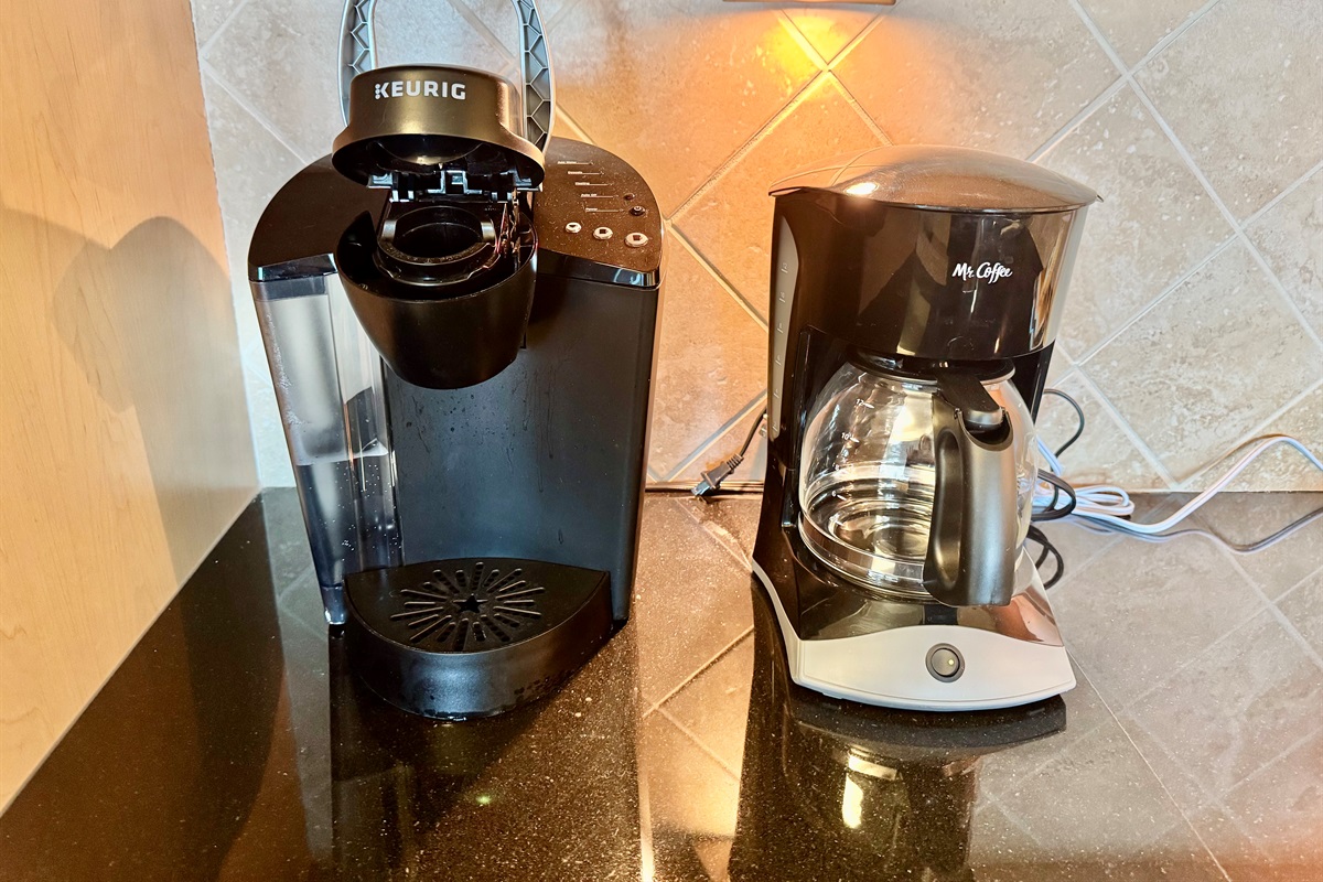We offer a standard coffee maker and a Keurig!