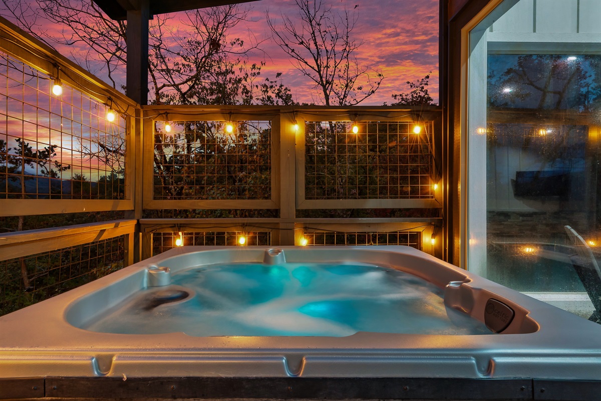 Unwind in the warm bubbles of our luxurious hot tub