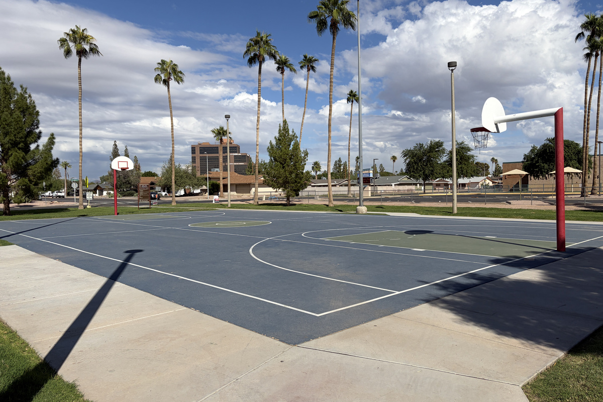 Full sized basketball court at Hollis park (right next door)