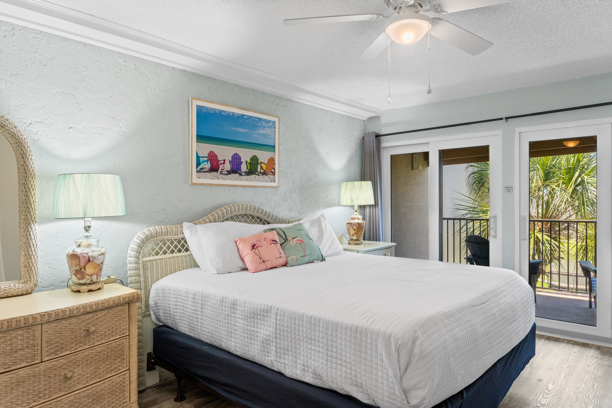 Bedroom 1 with King Bed and Balcony