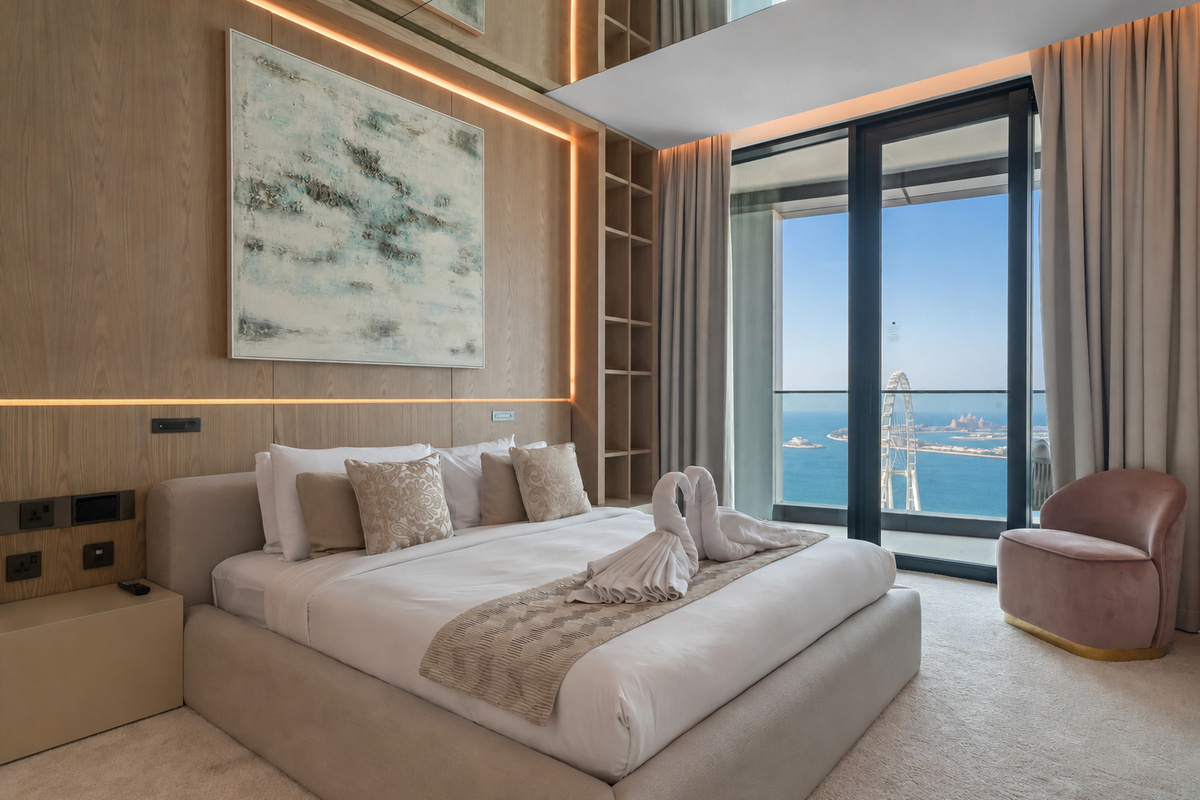 Large main bedroom with en suite bathroom and panoramic view
