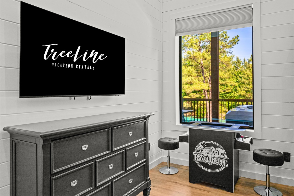 Extra storage space, modern furnishings, and thoughtful touches throughout the room help make longer stays feel easy, organized, and comfortable.