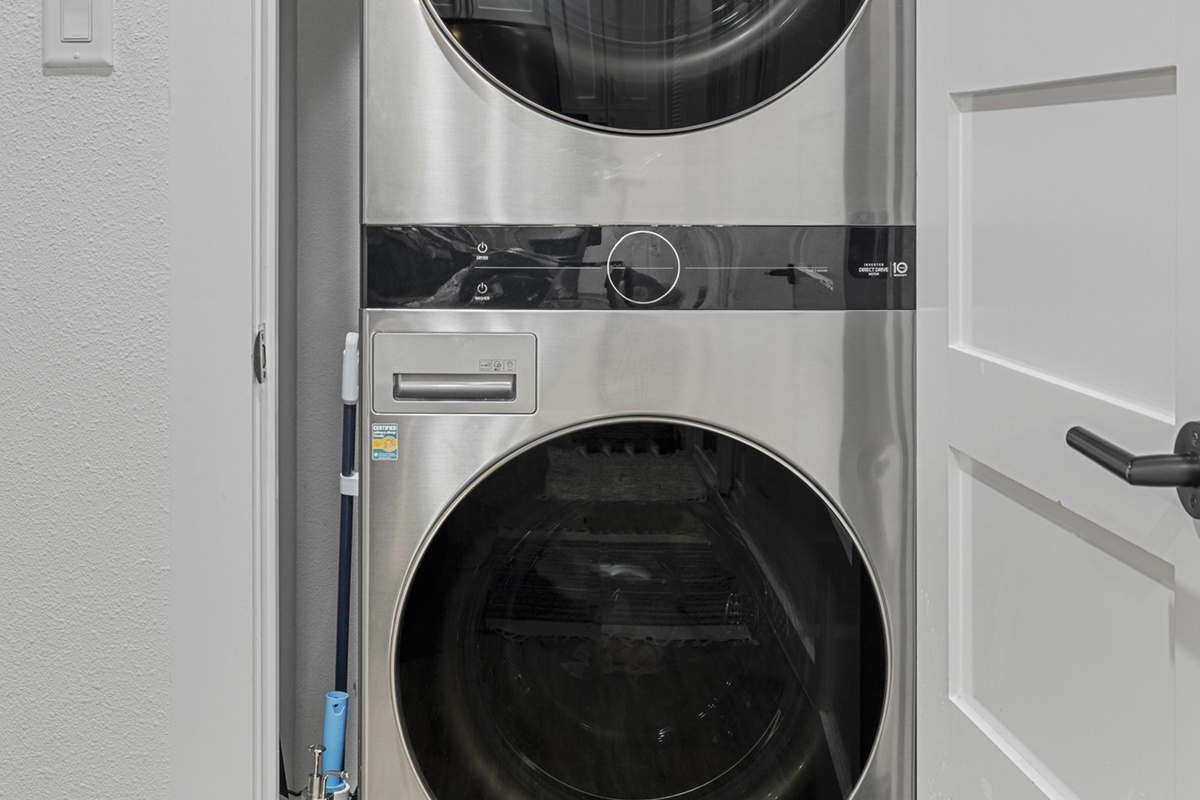Enjoy the convenience of modern washer and dryer at your fingertips!