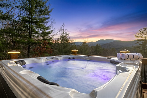 Unwind in the 6 seater hottub while taking in the stunning views.