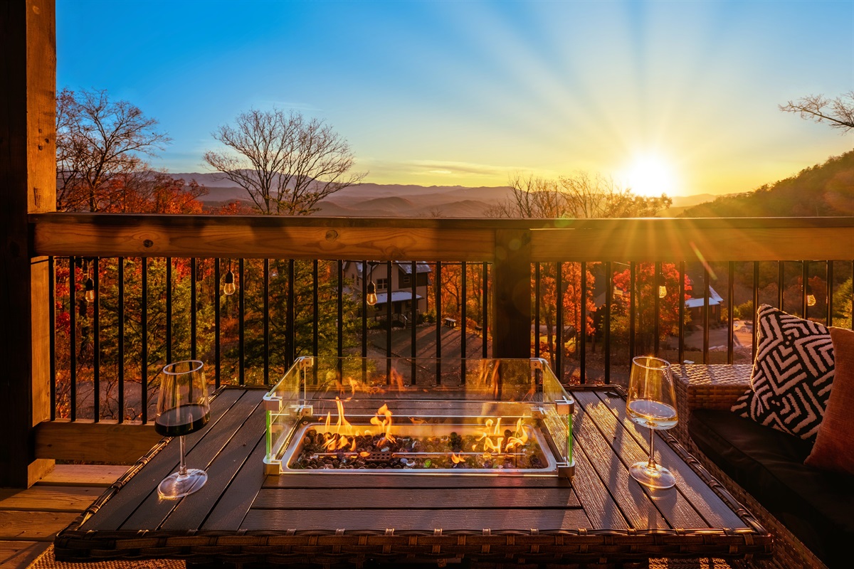Enjoy the view on the deck with a firepit