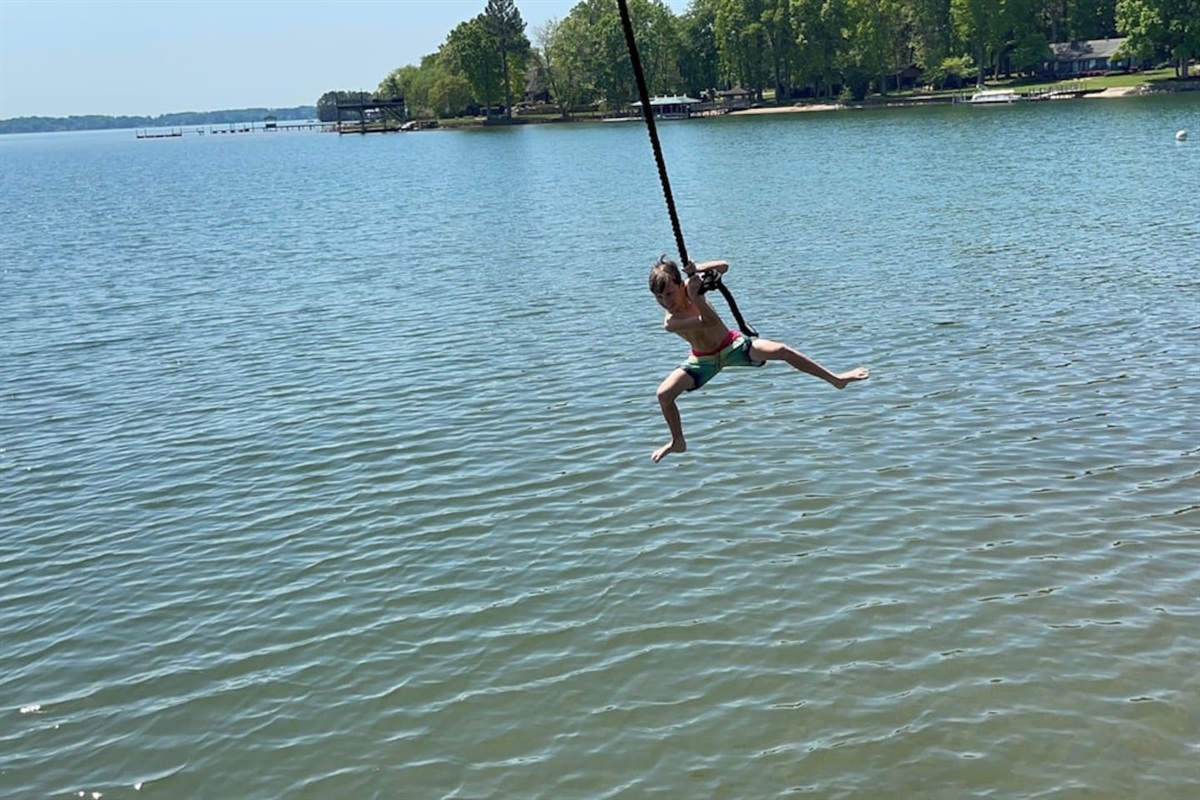 Get air time on our dock mounted rope swing.