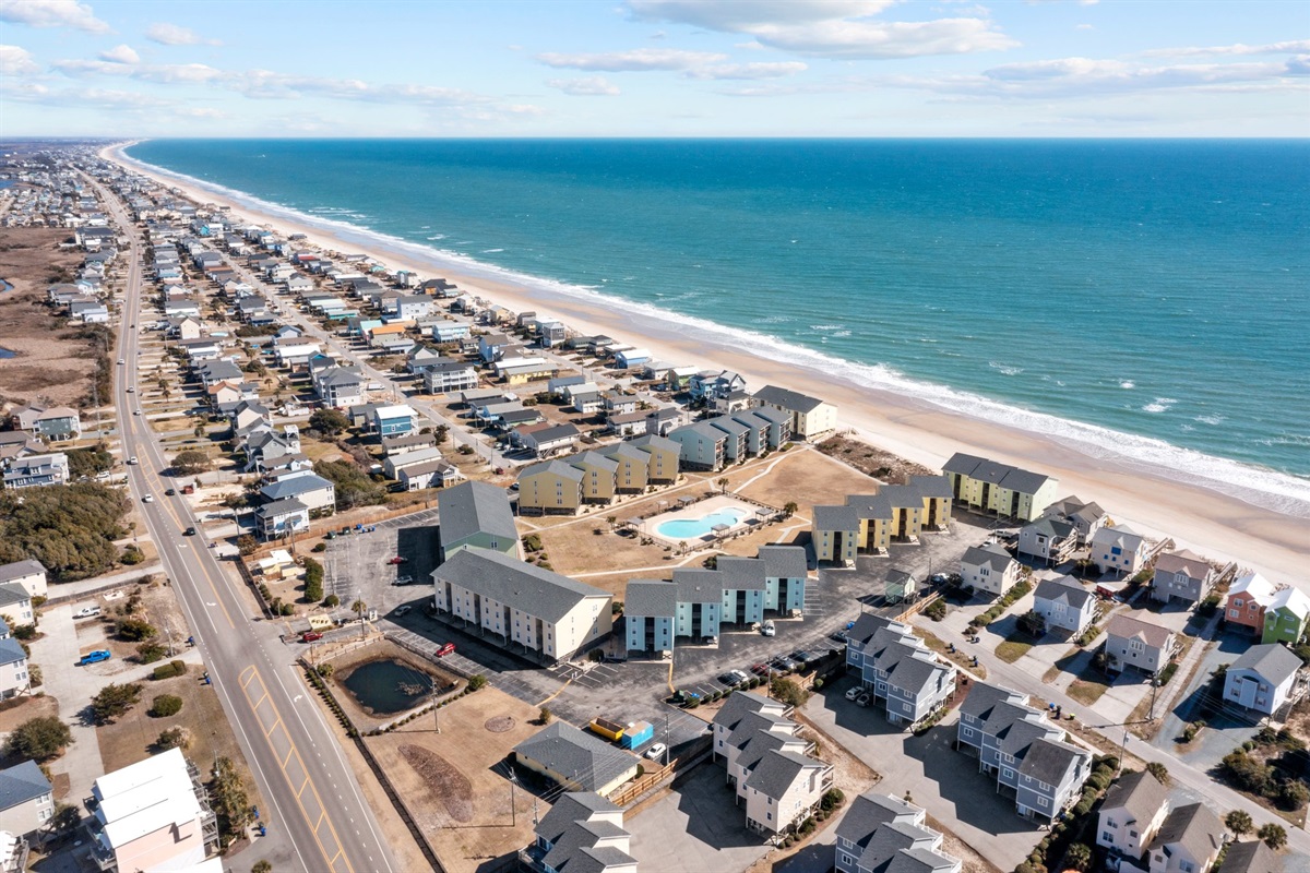 Drone image of the Surf Condos