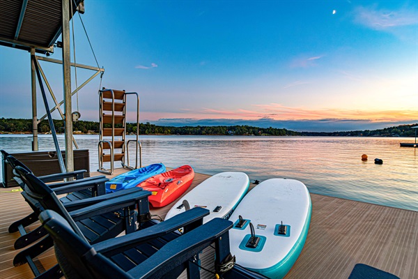 Adventure starts here — kayaks and paddleboards are waiting.