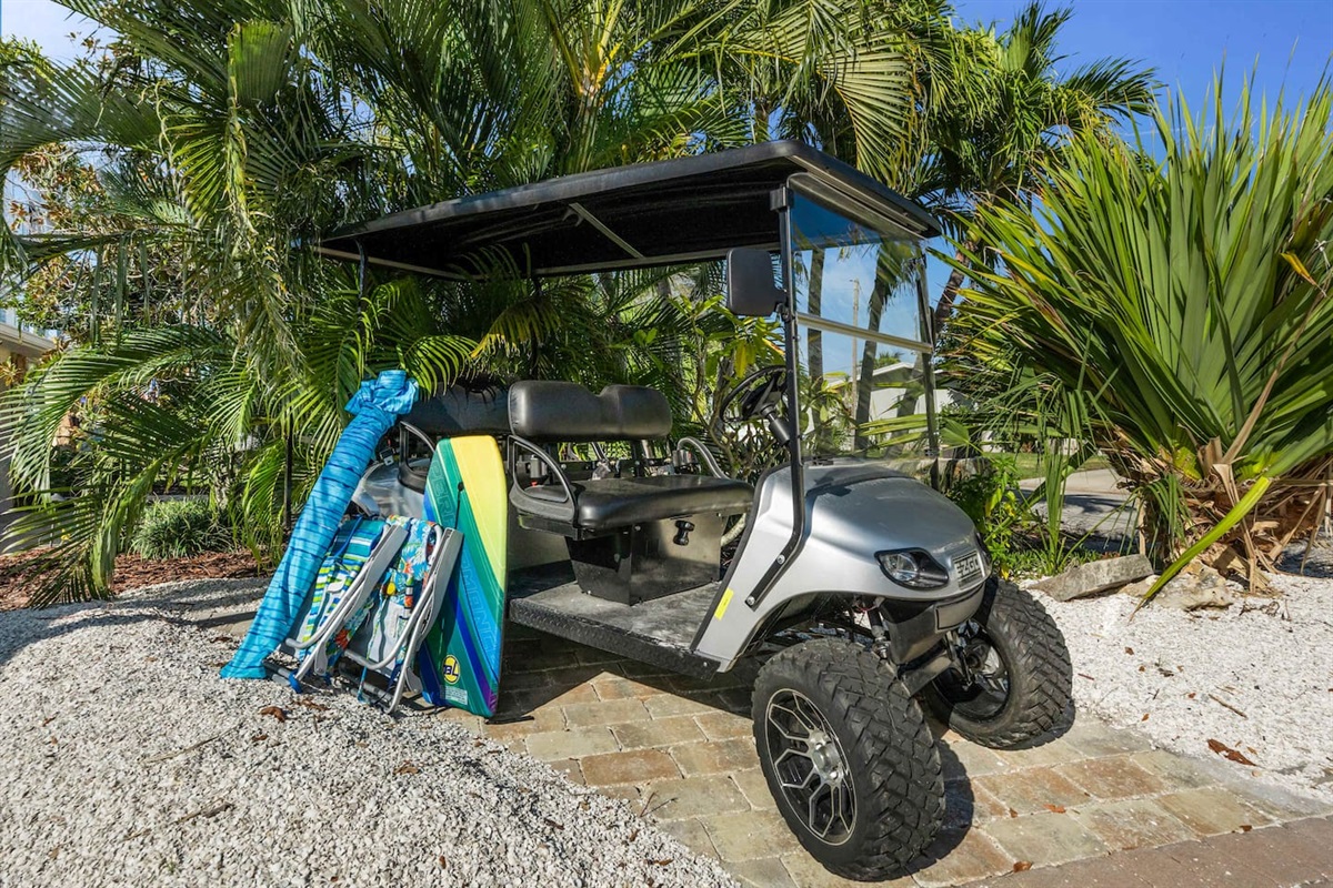 Complimentary golf cart & beach gear! 
