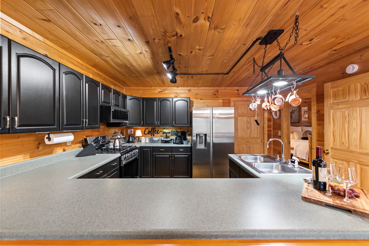 Whether you're cooking a full meal or preparing quick snacks, the space is both practical and inviting.