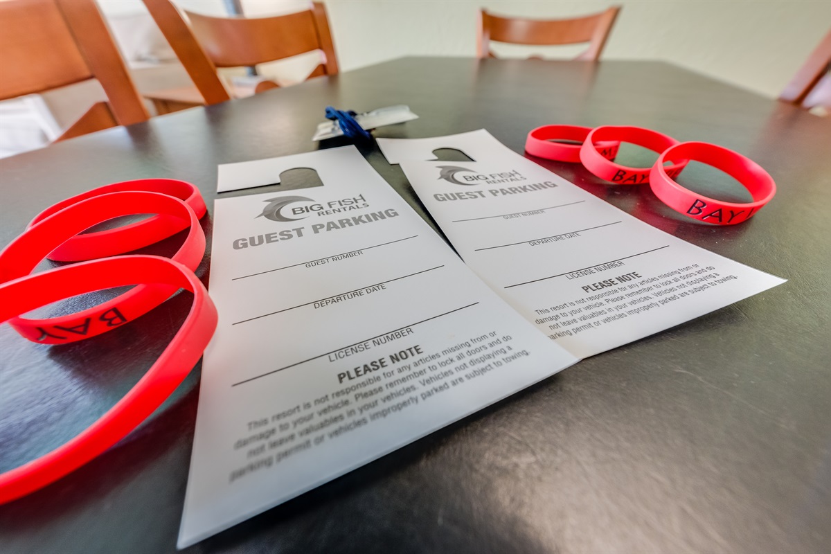 Parking Pass and Pool Bands