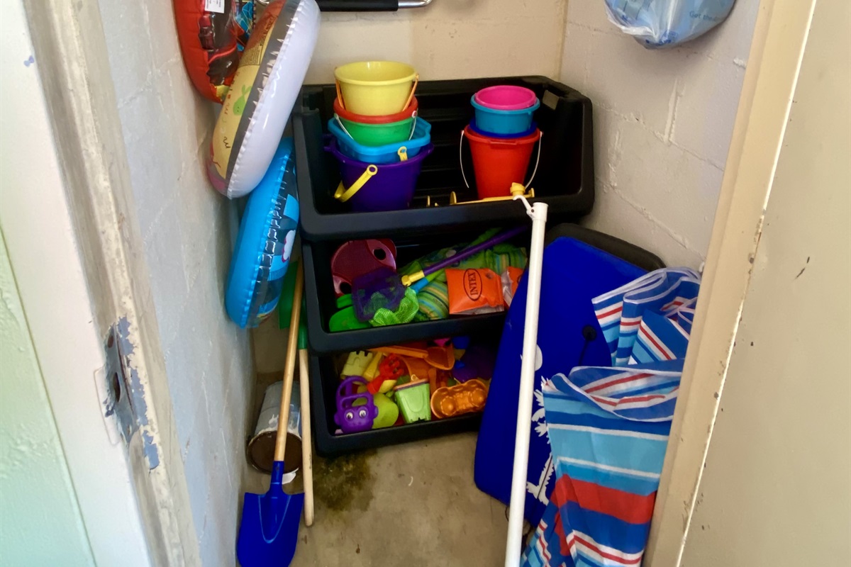 Beach Toys in Balcony Closet