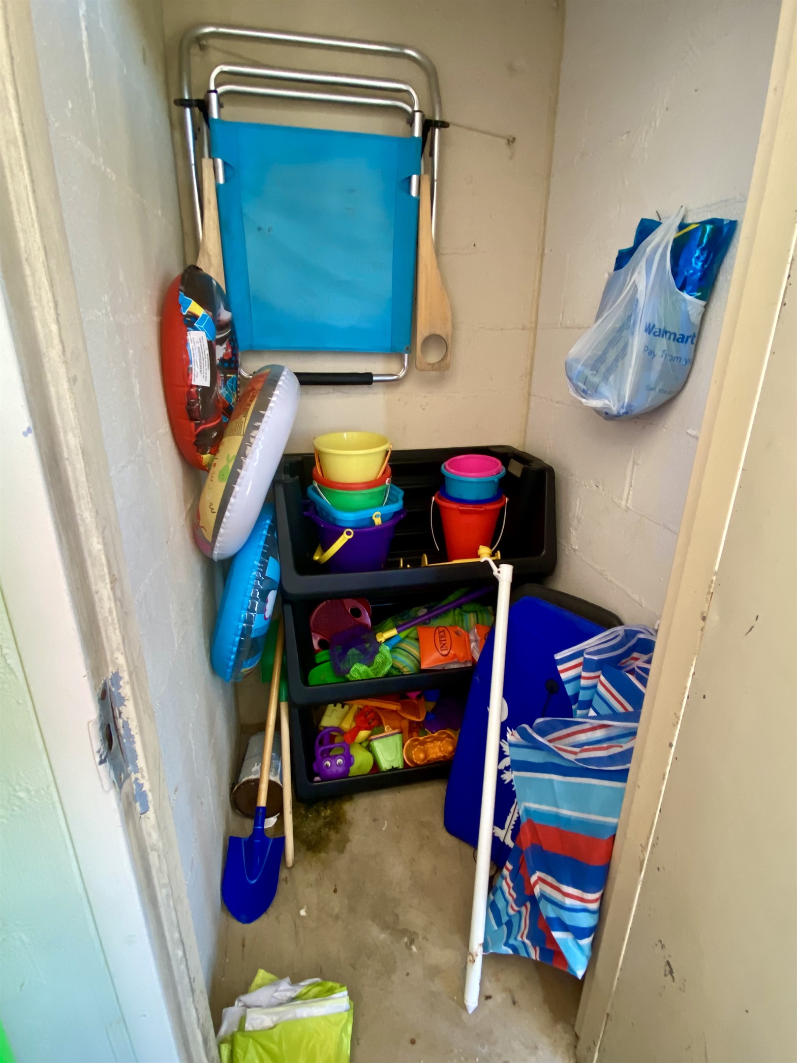 Beach Toys in Balcony Closet