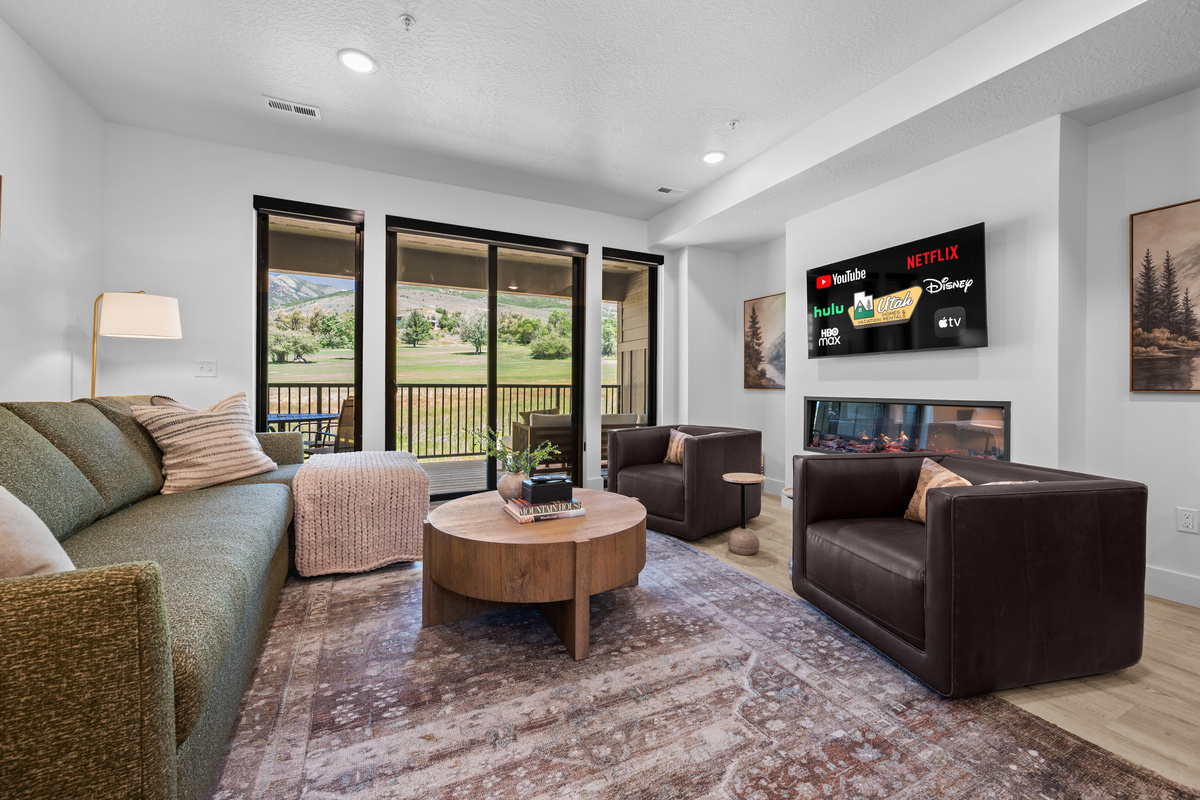 The luxurious sofa bed and other furnishings are designed for exceptional comfort.