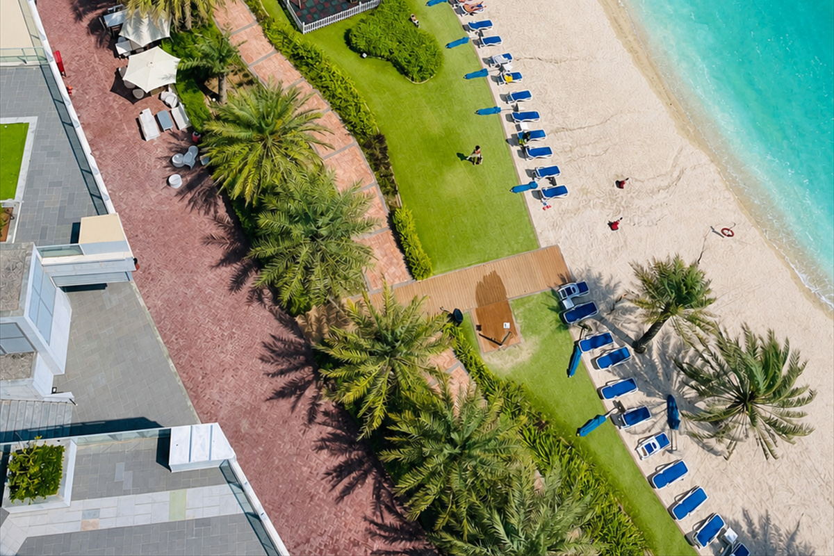 Aerial view of the beach