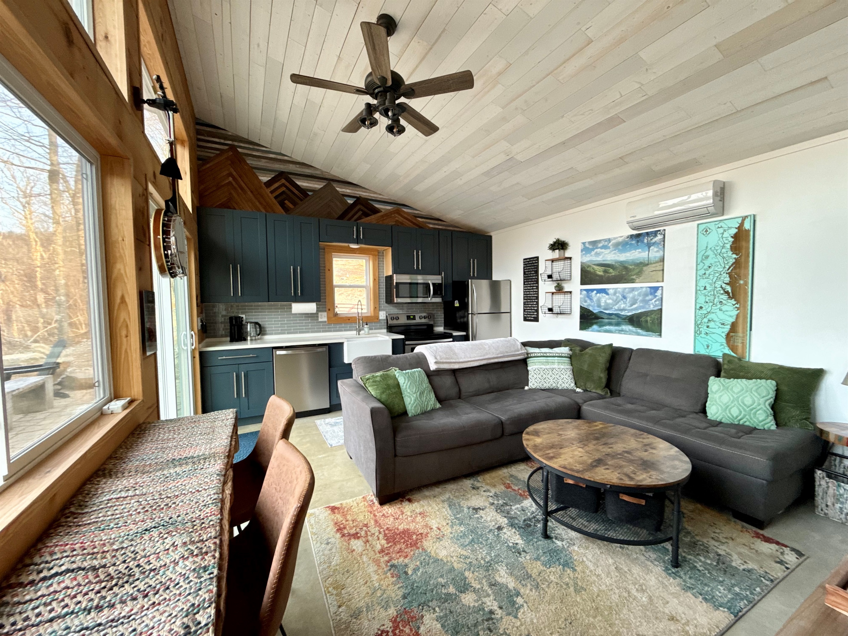 Rain on the roof, coffee in hand, and the mountains just beyond the windows-  staying in never felt so right.