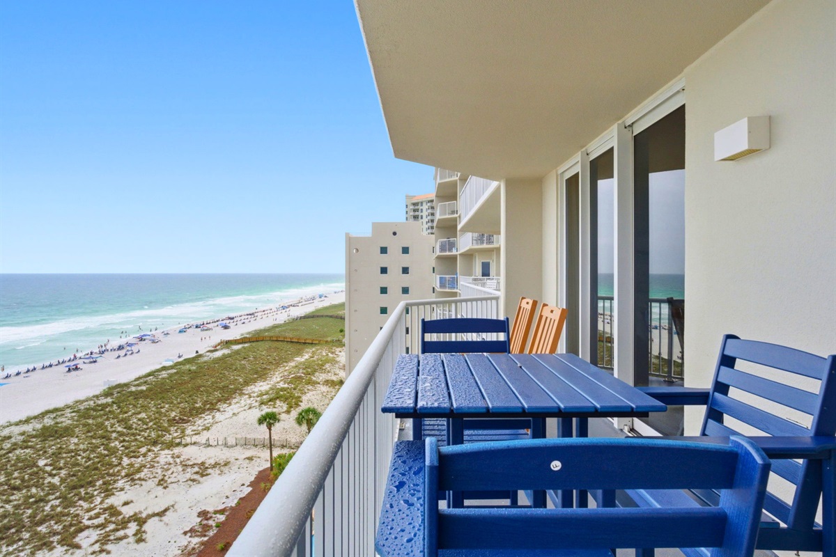 Step outside and take in panoramic views of the shoreline while enjoying your morning coffee or evening drink.