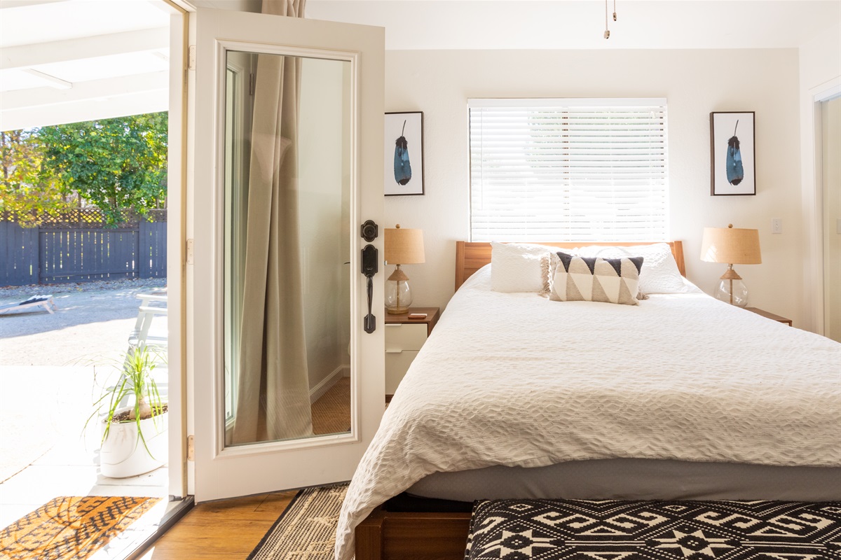 Enjoy the view of the Los Alamos hills right from your bedroom.