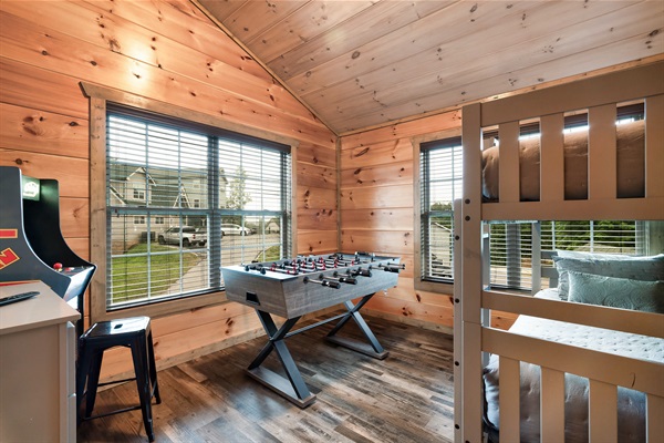 Game room with some bunks for the kids!