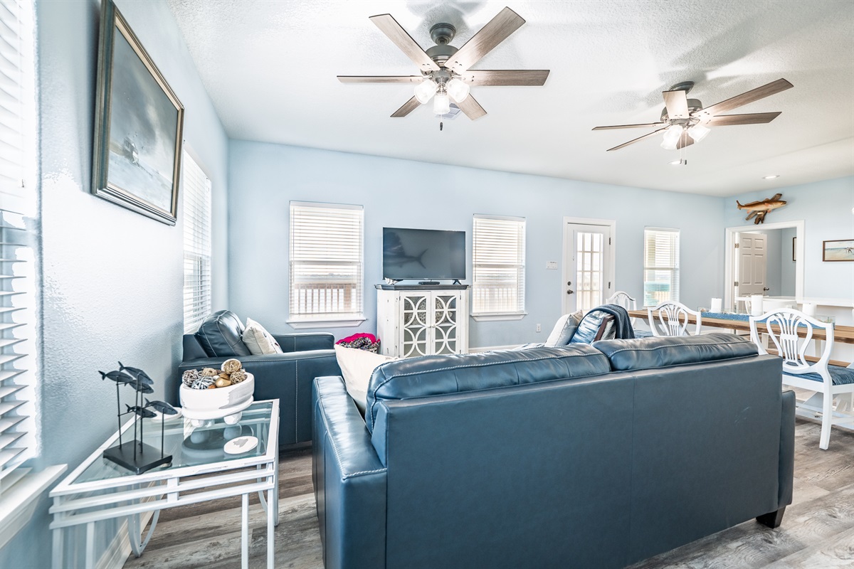Living room with smart TV
