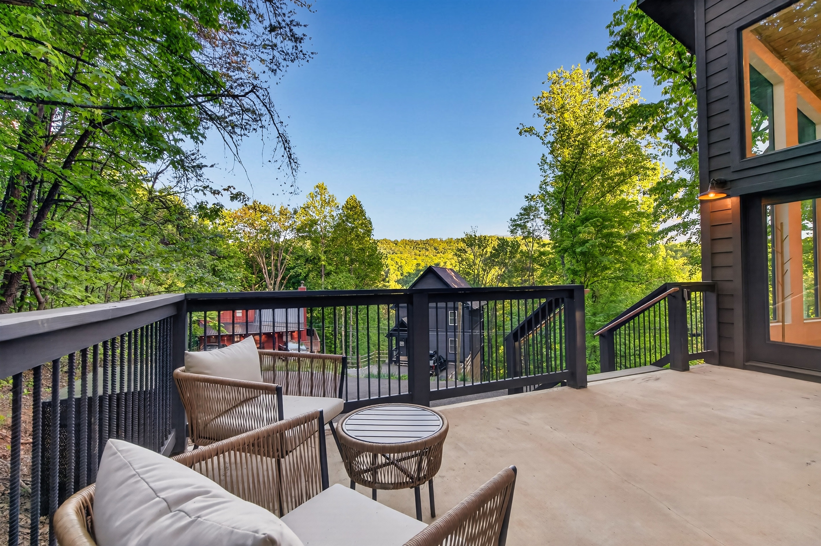 Front porch of the cabin for taking in the views of the Smoky Mountains