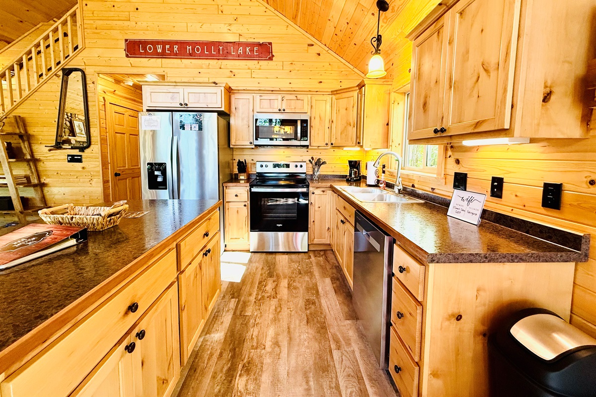 Full kitchen with island