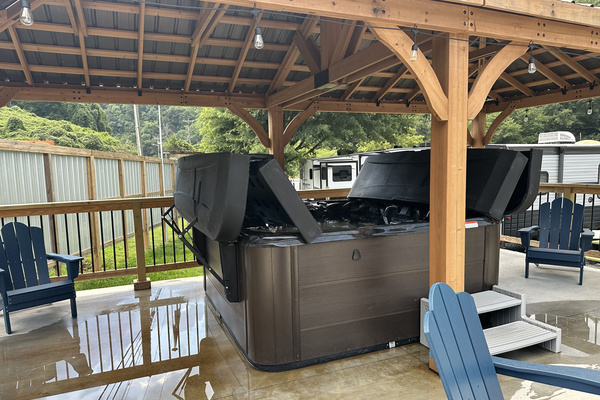Soak into hot tub and relax