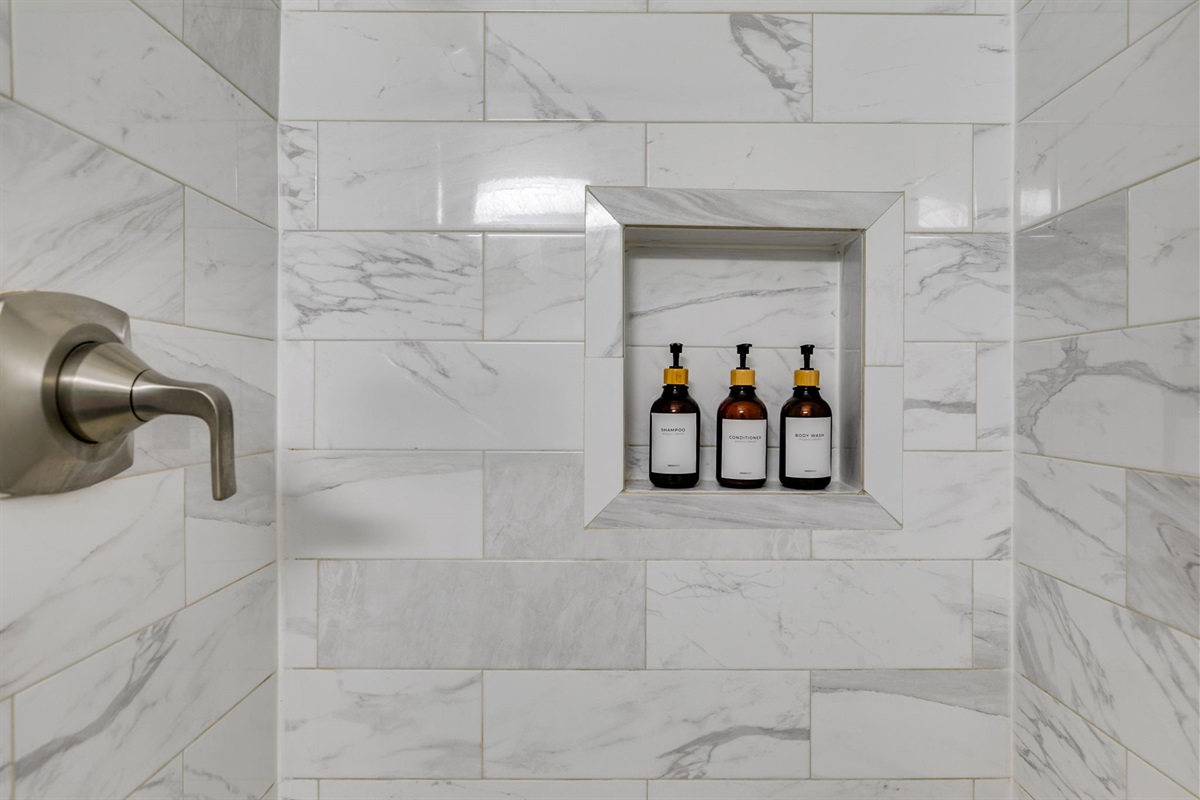 Pamper yourself with eco-friendly shampoo, conditioner, and body wash.