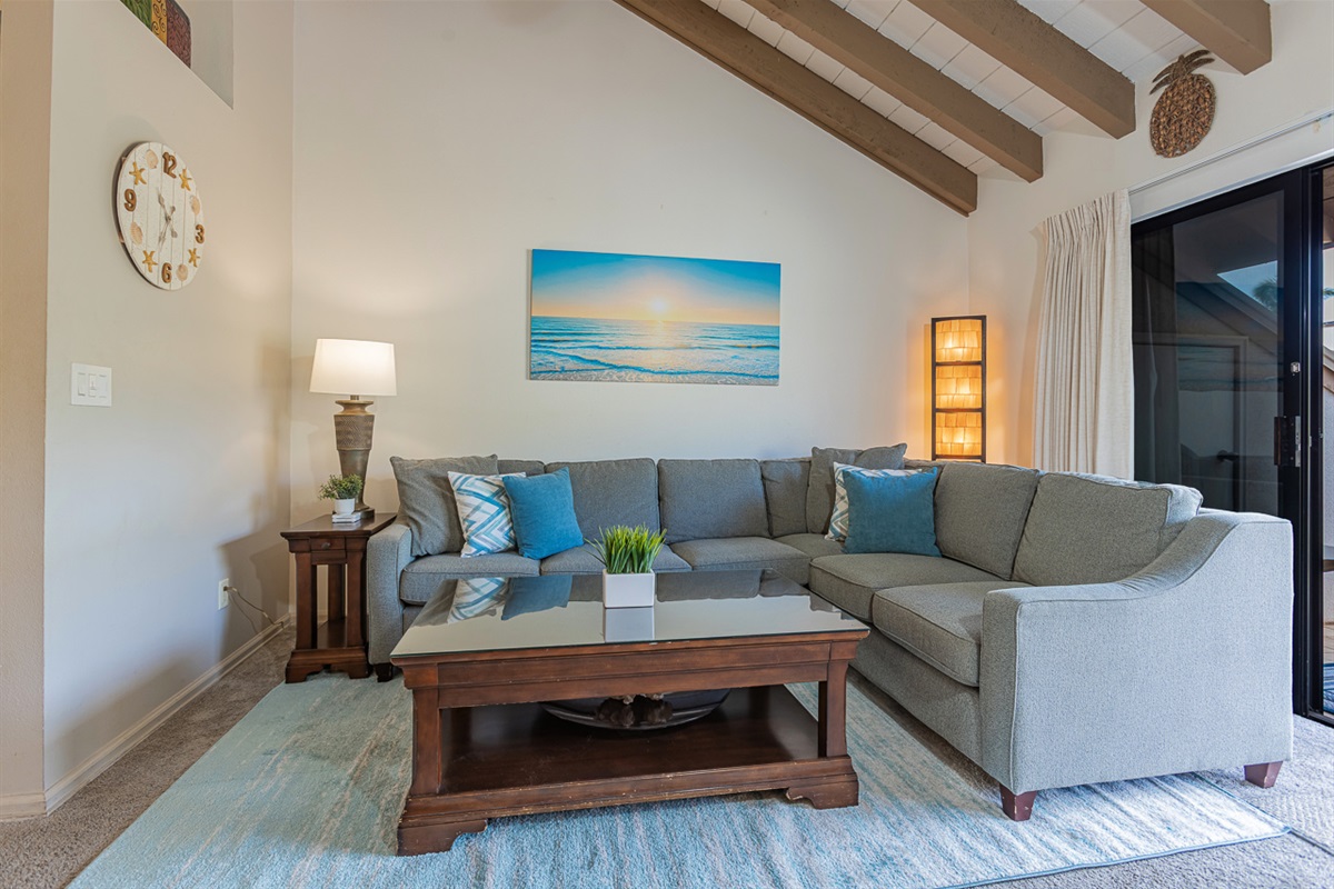 Comfy sectional sofa also has sleeper bed