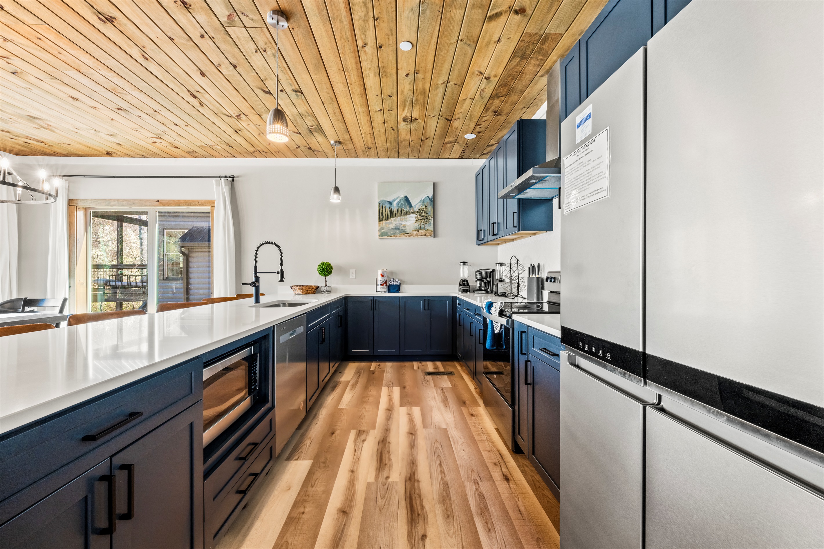 The kitchen is fully equipped and includes everything your group needs to cook your own meals.