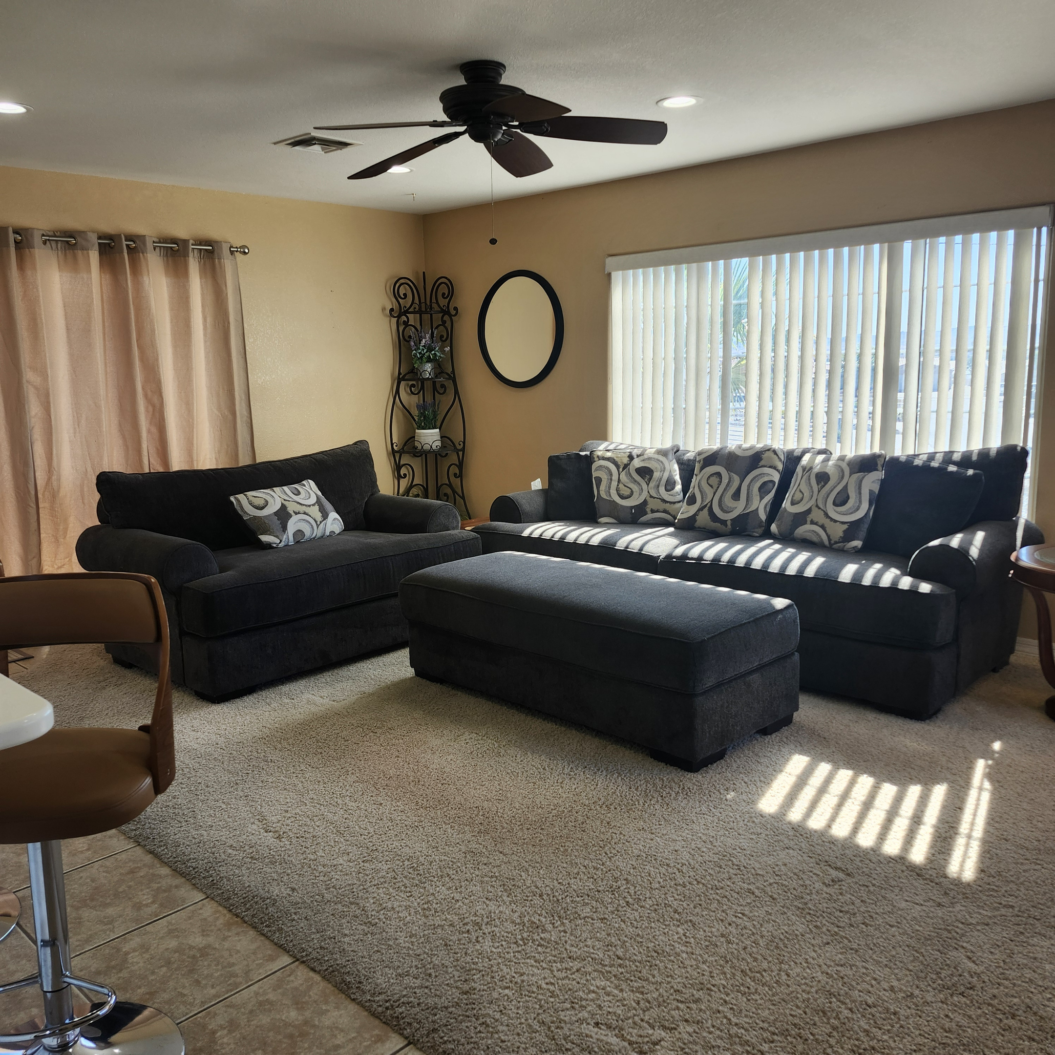 Living Space with oversized sofas