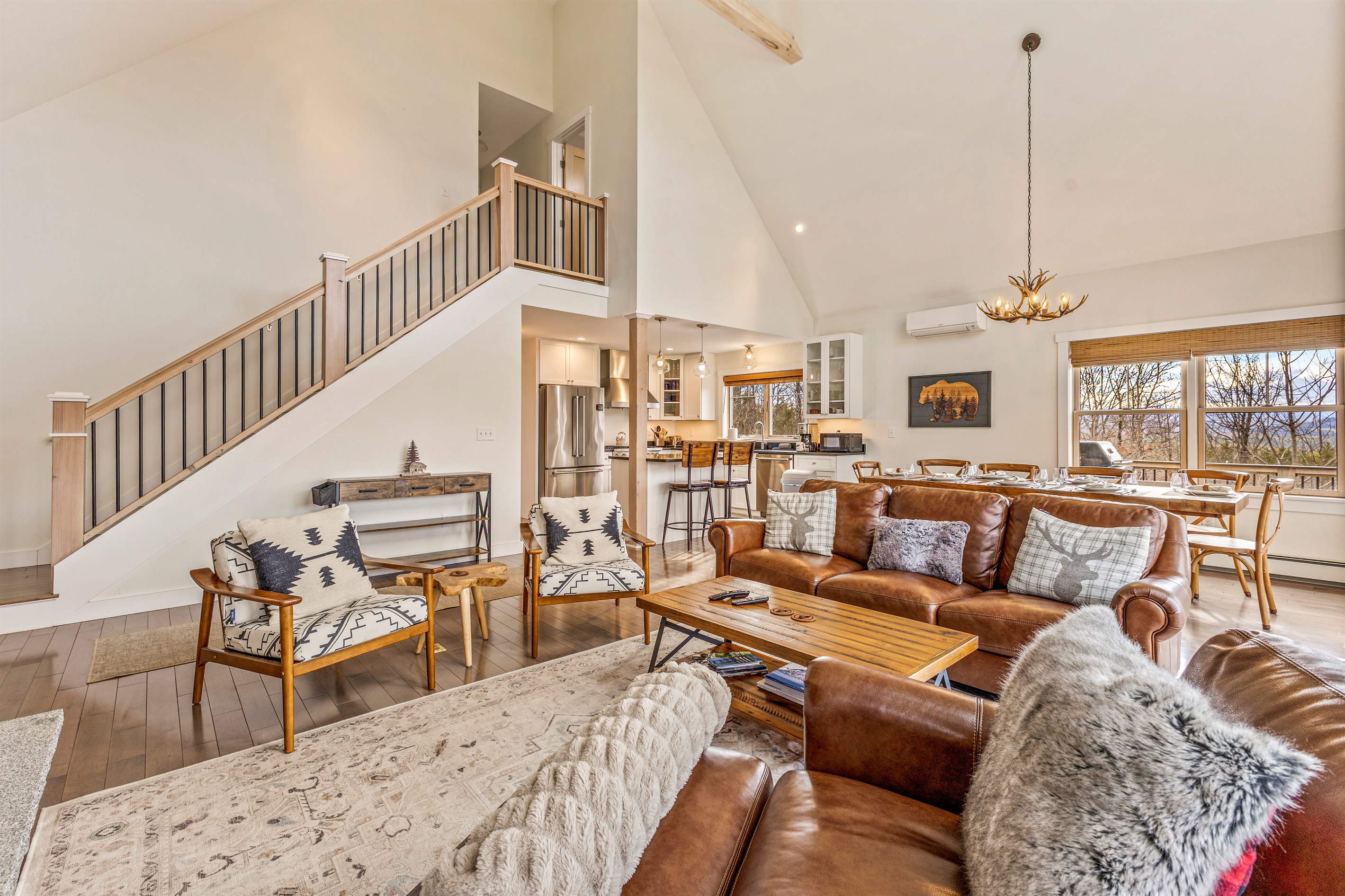 Comfort meets style in the lodge’s inviting living area.