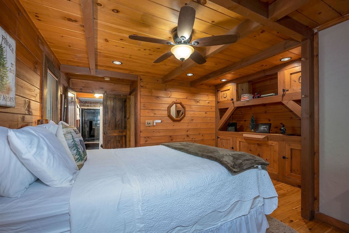 Master  bedroom 2 with full bath and French Doors to the upper deck.