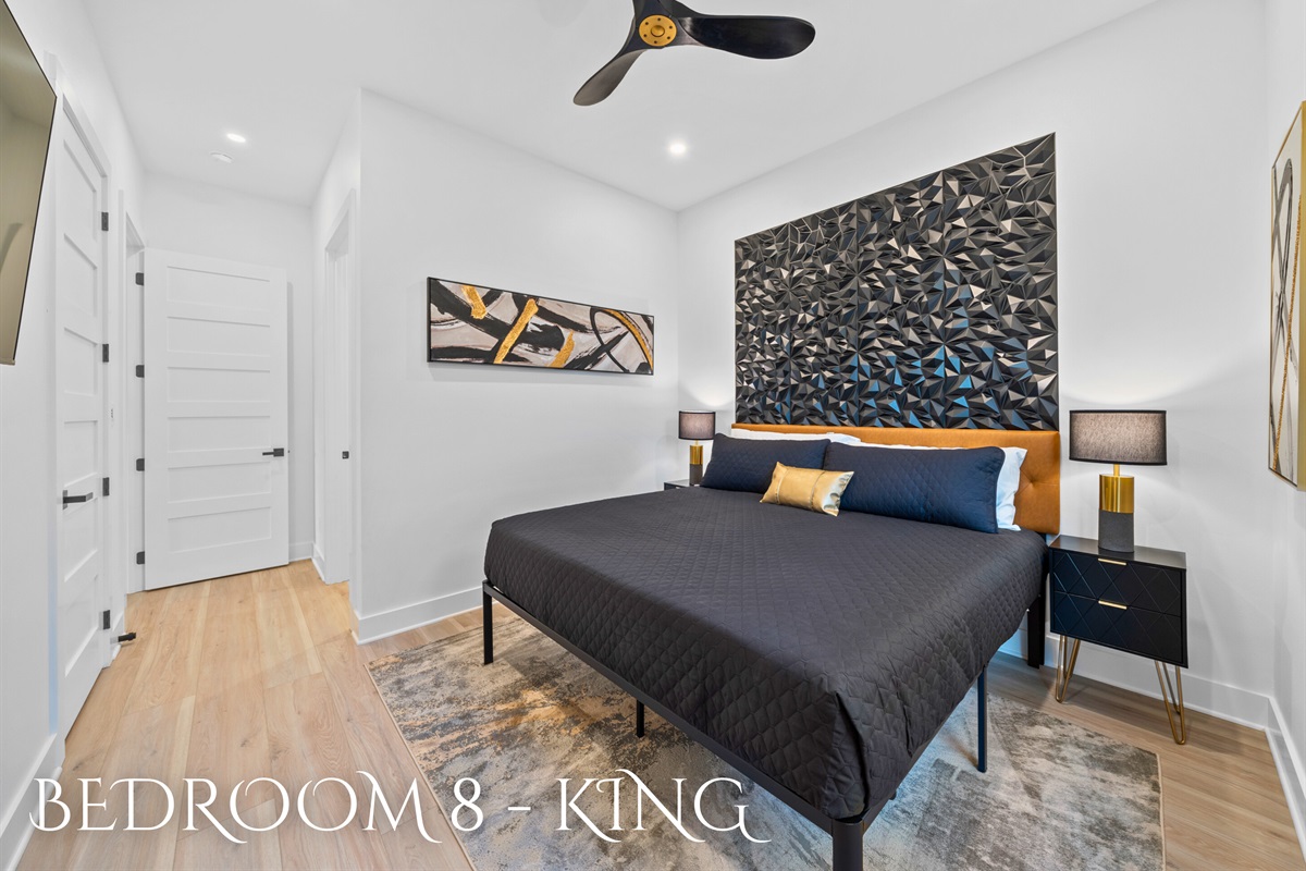 Relax in style with this beautifully designed king bedroom. Comfort and elegance combined.