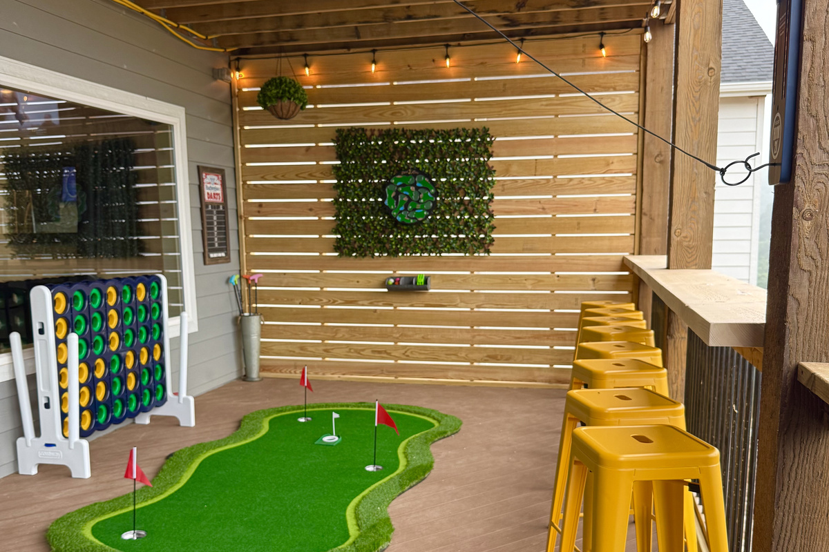 Mini Golf, large connect 4, and dart games