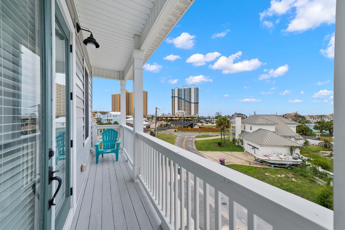 Soak in the mornings on your own private balcony from the master bedroom with a view of the ocean