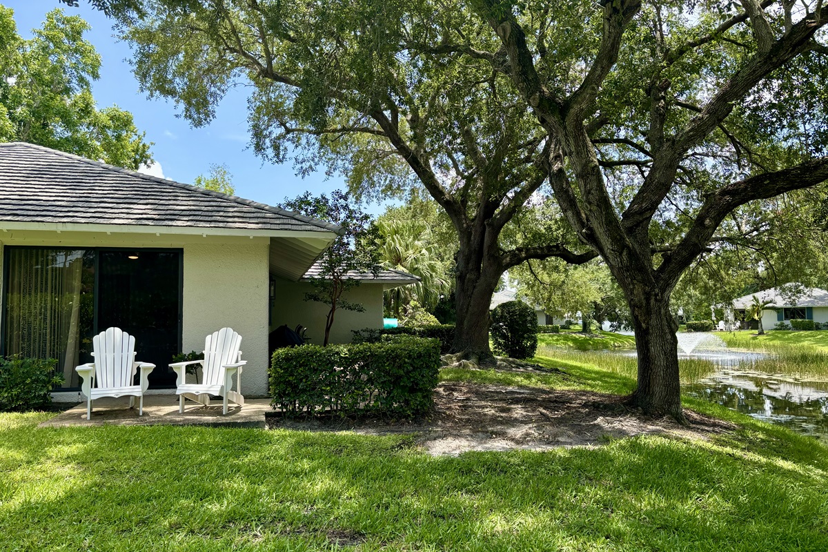 Relax and unwind on our adirondack chairs as you take in the Florida sunshine.