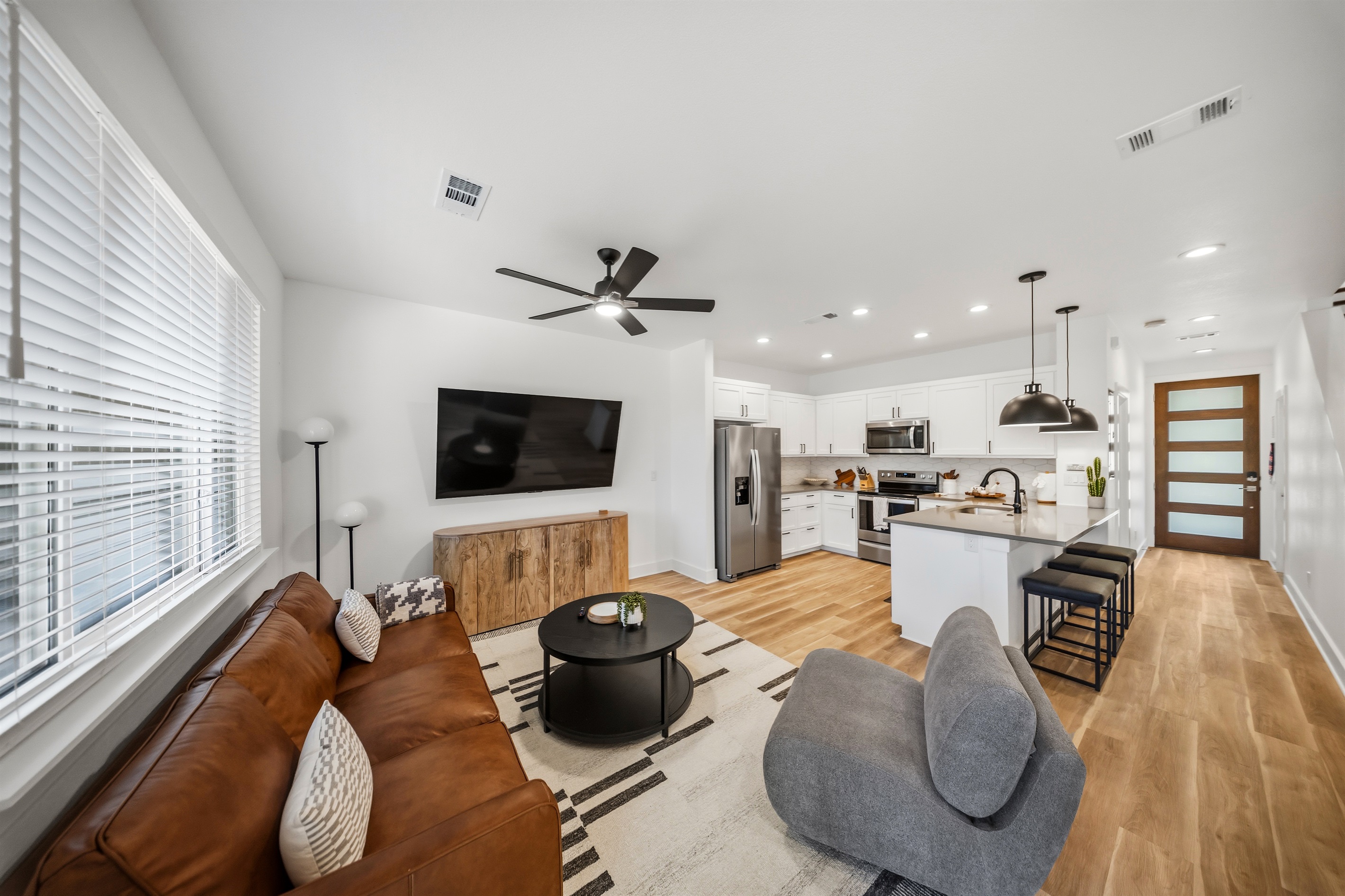 Another angle
Kitchen and living area designed for easy group gathering