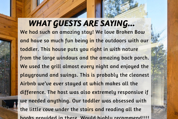 Puts you in touch with nature and we do take great pride in keeping a clean cabin for our guests!