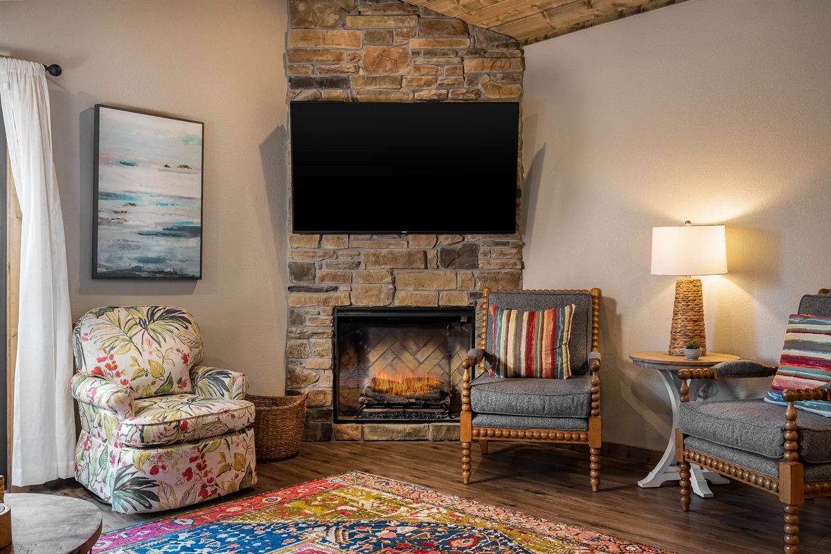 Electric fireplace for those cold Ozark nights