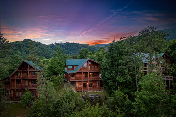 Our cabin is nestled amongst beautiful trees that open enough for a breathtaking view of the mountains from the top of Smoky Cove