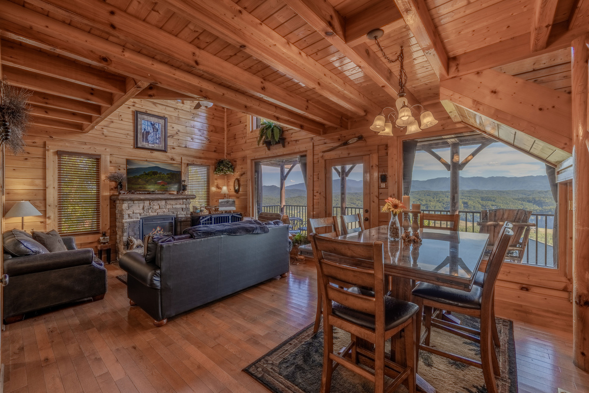 The main level has an open floor plan