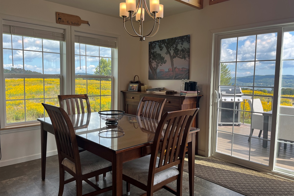 Dining area just steps away from the grill
