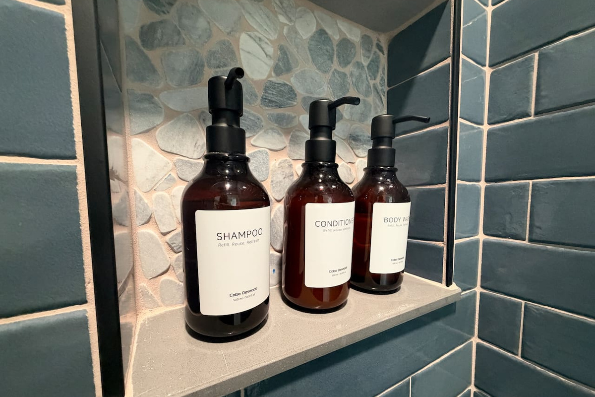 Provided shampoo, conditioner, and body wash in each bathroom.