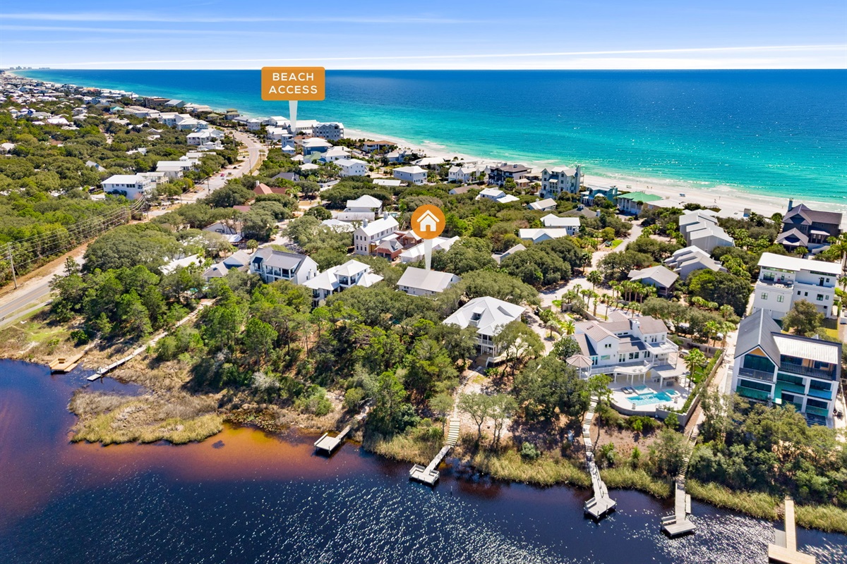 Peaceful lakeside views in your backyard and the Gulf just a short stroll away!