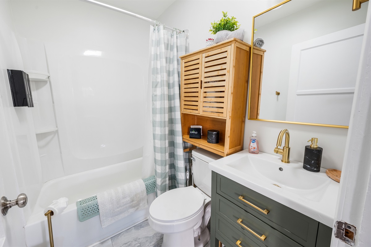 Recently updated and stocked with shampoo, conditioner, body wash, towels, and a clothes steamer for your convenience.