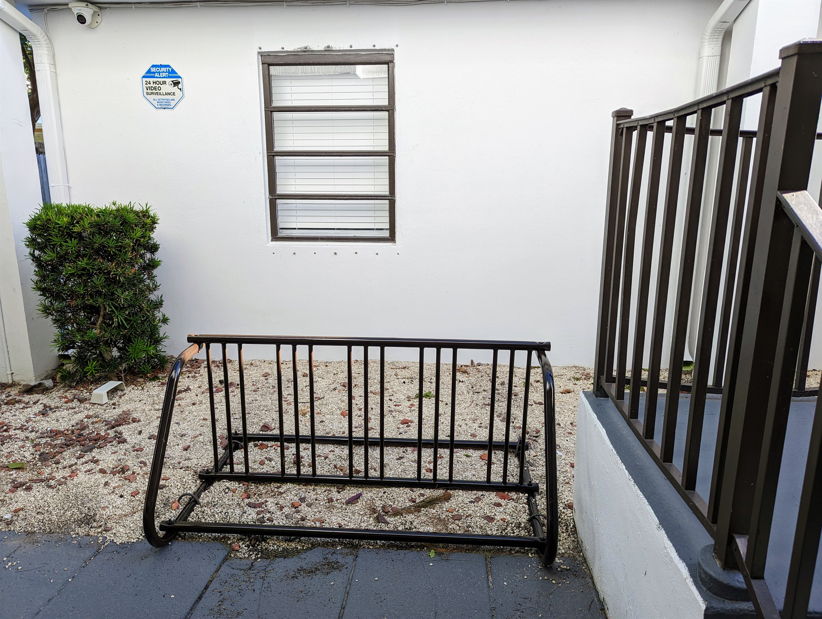 Featuring new bike rack, can secure 10-12 bikes.