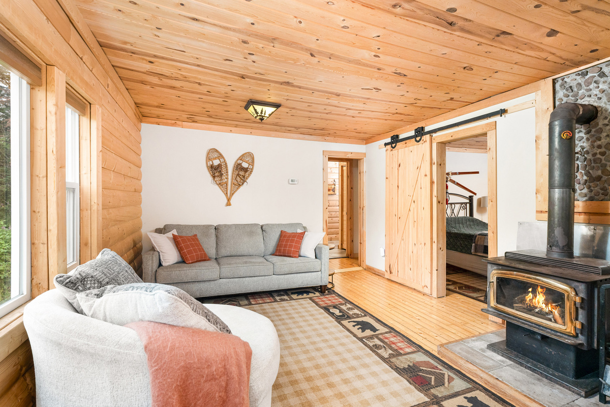 Living Room with wood stove