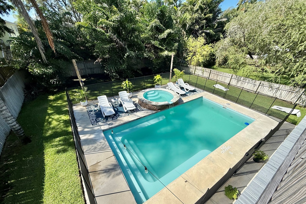 Start with a dip in the pool, finish with a warm spa soak.